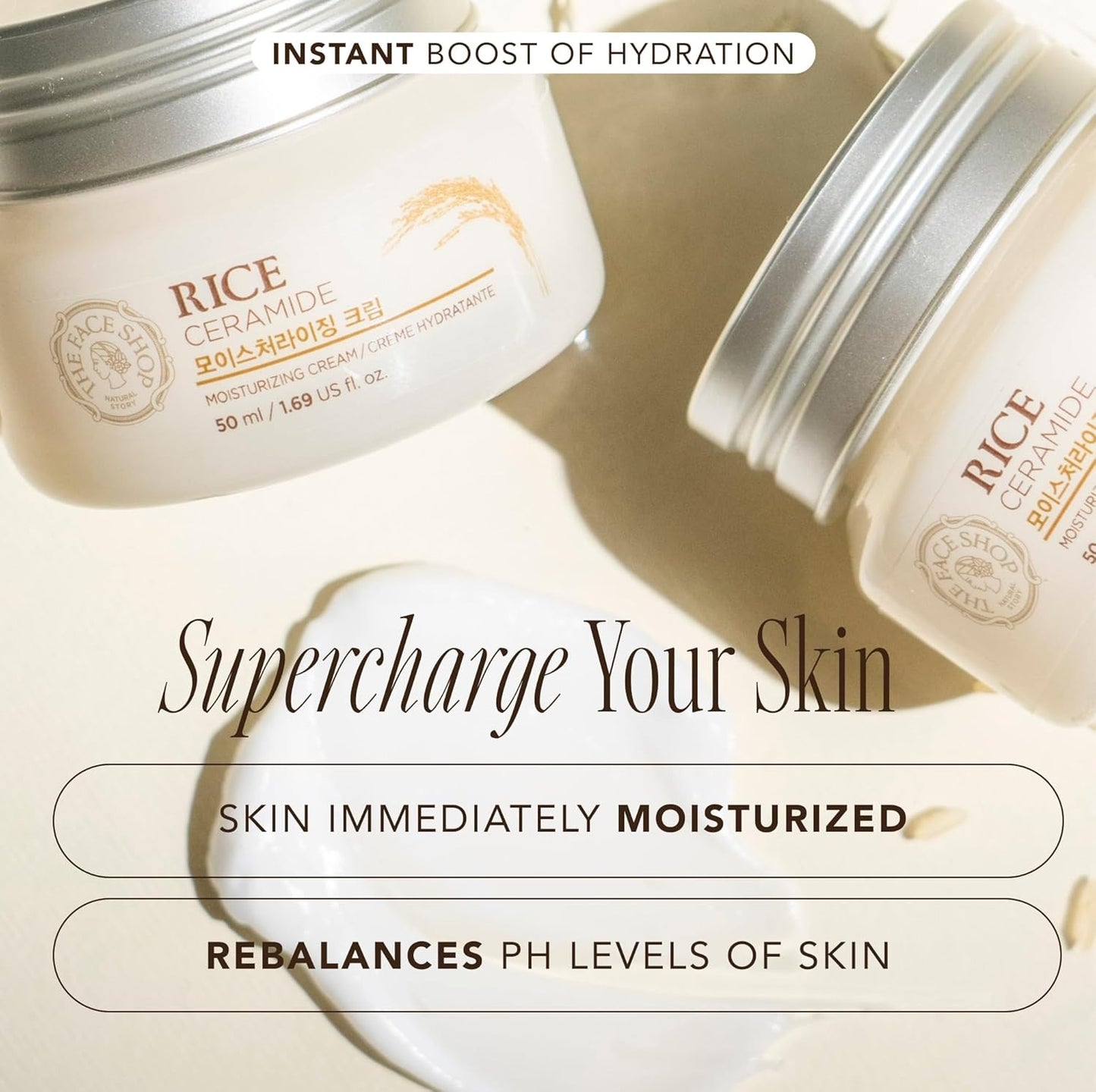 The Face Shop Rice Ceramide Moisturizing Cream - Rice Extract + Rice Bran Oil